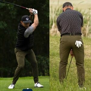 Bird & Barley Green Mens Golf Pants Size 34‎ Upland Stretch Joggers Technical